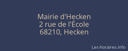 Mairie d'Hecken