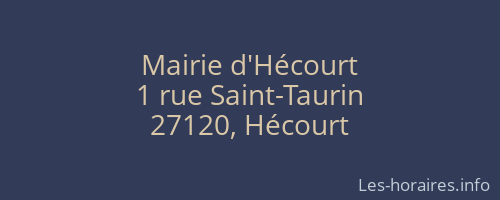 Mairie d'Hécourt