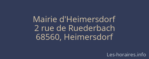 Mairie d'Heimersdorf