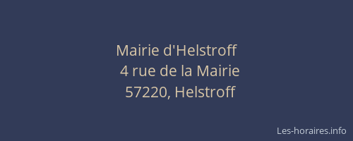 Mairie d'Helstroff