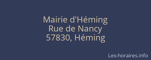 Mairie d'Héming