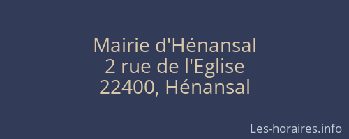 Mairie d'Hénansal