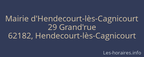 Mairie d'Hendecourt-lès-Cagnicourt