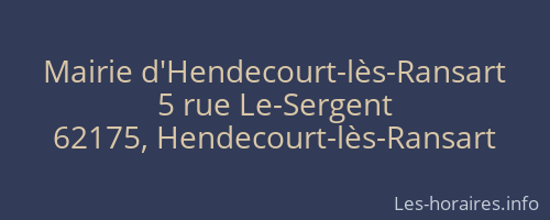 Mairie d'Hendecourt-lès-Ransart
