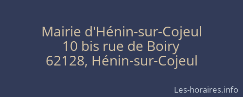 Mairie d'Hénin-sur-Cojeul