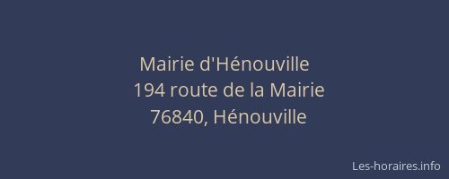 Mairie d'Hénouville