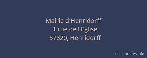 Mairie d'Henridorff