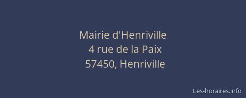 Mairie d'Henriville