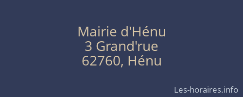 Mairie d'Hénu