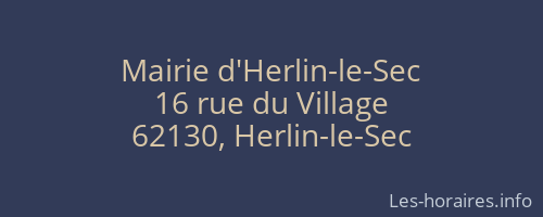 Mairie d'Herlin-le-Sec