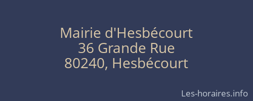 Mairie d'Hesbécourt