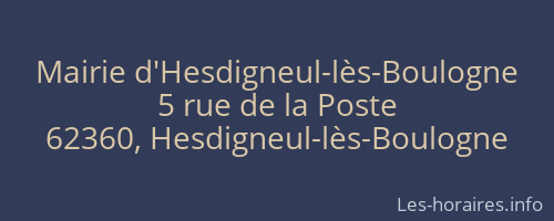 Mairie d'Hesdigneul-lès-Boulogne