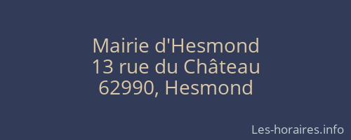 Mairie d'Hesmond