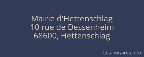 Mairie d'Hettenschlag