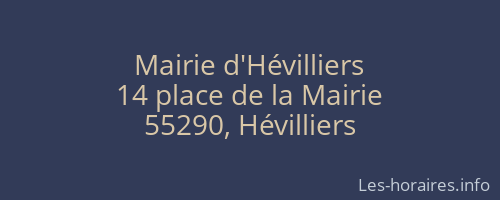 Mairie d'Hévilliers