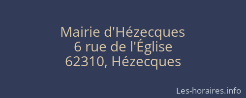 Mairie d'Hézecques