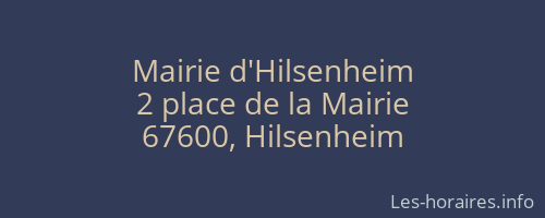 Mairie d'Hilsenheim