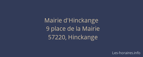 Mairie d'Hinckange