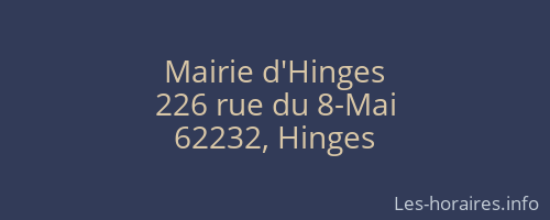 Mairie d'Hinges