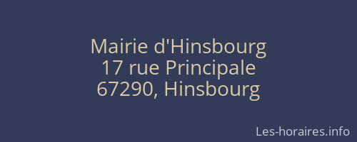 Mairie d'Hinsbourg