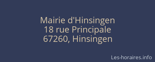Mairie d'Hinsingen
