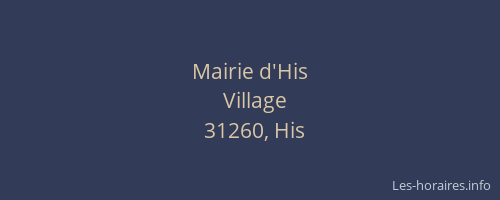 Mairie d'His