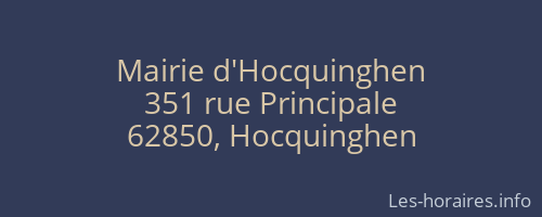 Mairie d'Hocquinghen