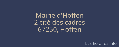 Mairie d'Hoffen