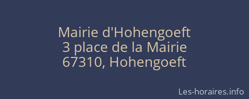 Mairie d'Hohengoeft