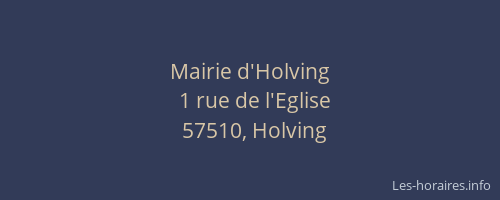 Mairie d'Holving
