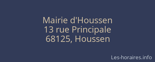 Mairie d'Houssen