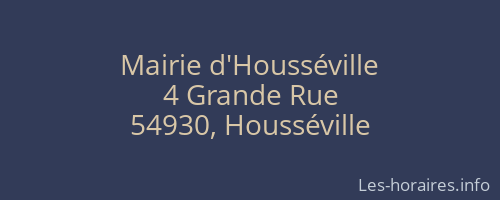 Mairie d'Housséville