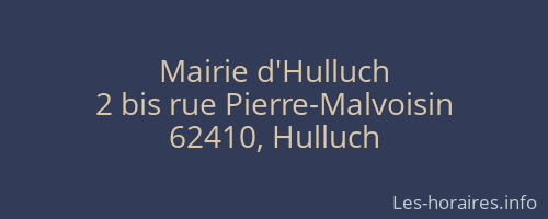 Mairie d'Hulluch