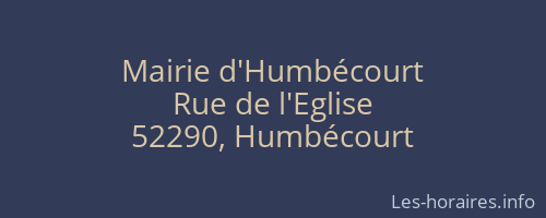 Mairie d'Humbécourt