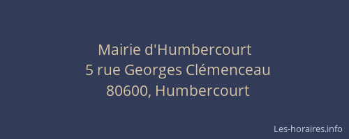 Mairie d'Humbercourt