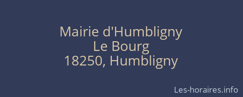 Mairie d'Humbligny