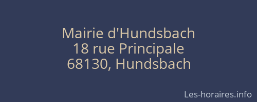Mairie d'Hundsbach