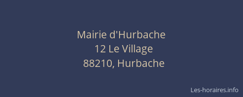 Mairie d'Hurbache