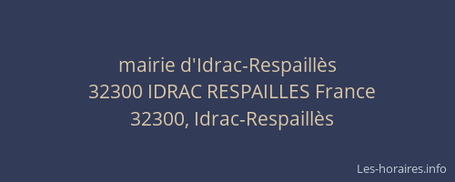 mairie d'Idrac-Respaill&egrave;s