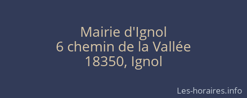 Mairie d'Ignol
