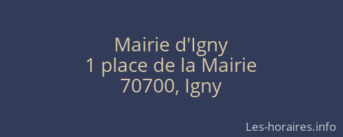 Mairie d'Igny