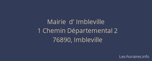 Mairie  d' Imbleville