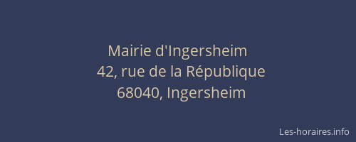 Mairie d'Ingersheim