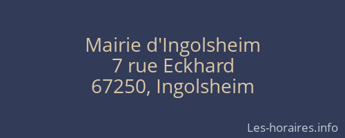 Mairie d'Ingolsheim
