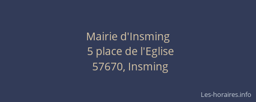 Mairie d'Insming