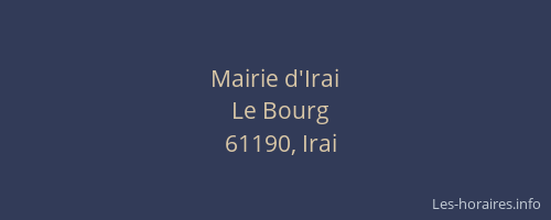 Mairie d'Irai