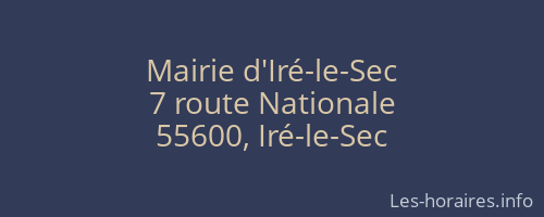 Mairie d'Iré-le-Sec