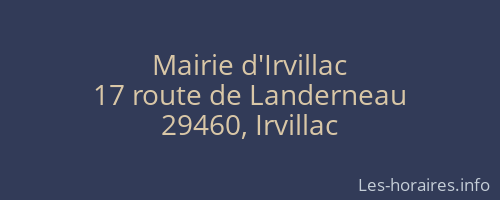 Mairie d'Irvillac