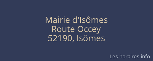 Mairie d'Isômes
