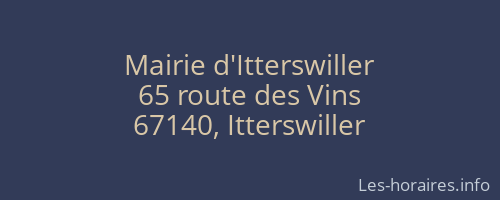 Mairie d'Itterswiller